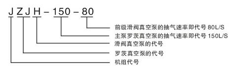 JZJH型滑阀罗茨真空机组的型号意义