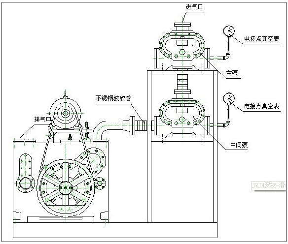 JZJH系列罗茨滑阀真空机组安装图